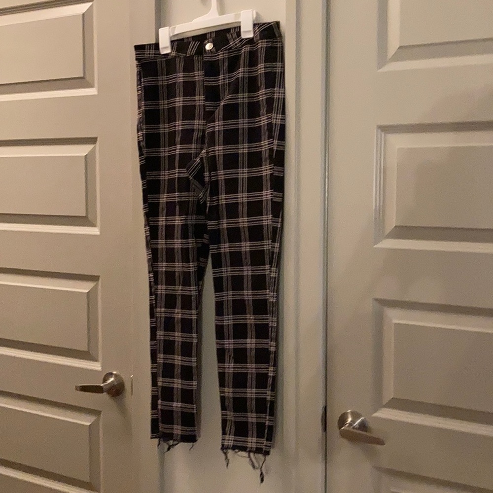 Black and White Patterned Skinny Jeans